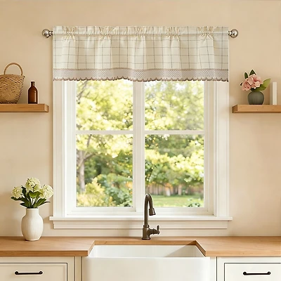 Sweet Home Collection Adirondack Rod Pocket Tailored Valance
