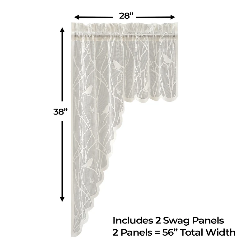 Sweet Home Collection Songbird Rod Pocket Swag Valance