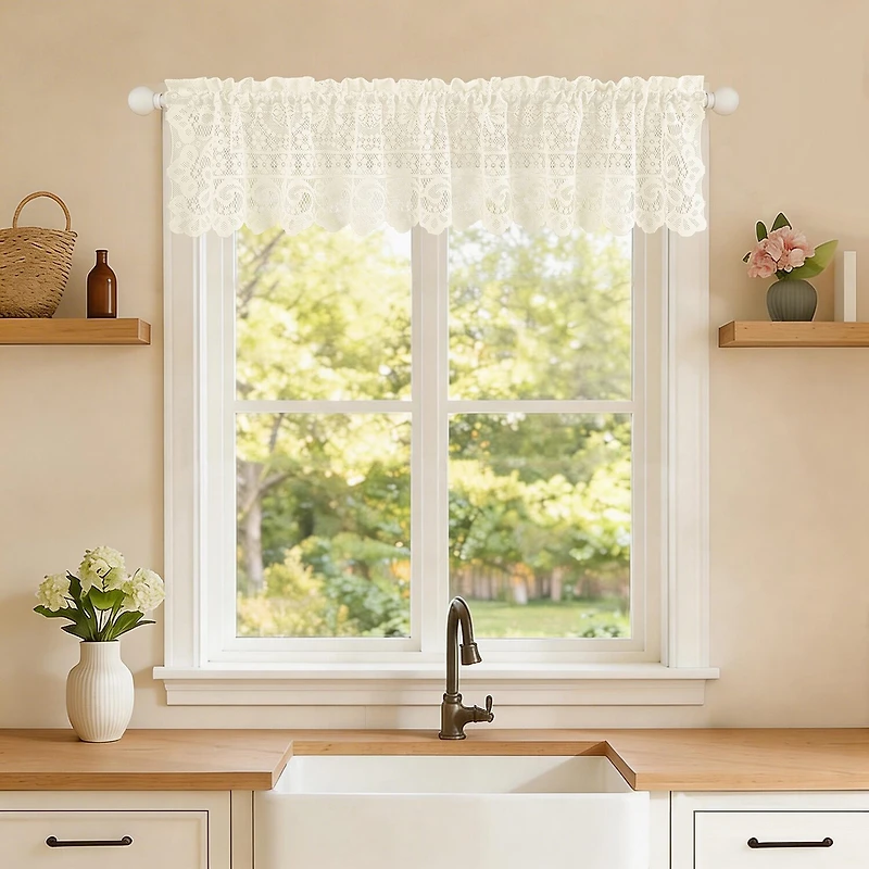 Sweet Home Collection Hopewell Rod Pocket Tailored Valance