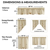 Sweet Home Collection Rosemary 5-pc. Rod Pocket Kitchen Curtains & Drapes Window Set