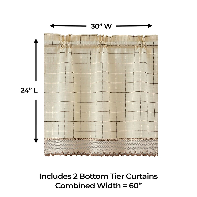 Sweet Home Collection Adirondack 2-pc. Rod Pocket Window Tier