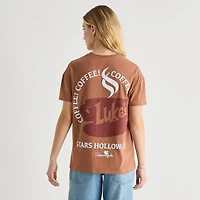Gilmore Girls Coffee Boyfriend Tee Womens Juniors Crew Neck Short Sleeve Loose Fit Graphic T-Shirt