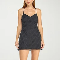 Trixxi Womens Juniors V Neck Sleeveless A-Line Dress