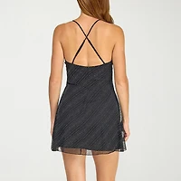 Trixxi Womens Juniors V Neck Sleeveless A-Line Dress