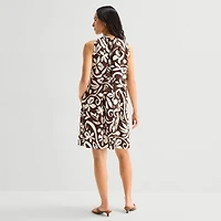 Isabel & Nina Womens Mock Neck Sleeveless Shift Dress