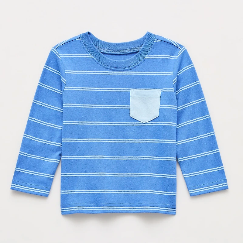 Okie Dokie Baby Boys Crew Neck Long Sleeve T-Shirt