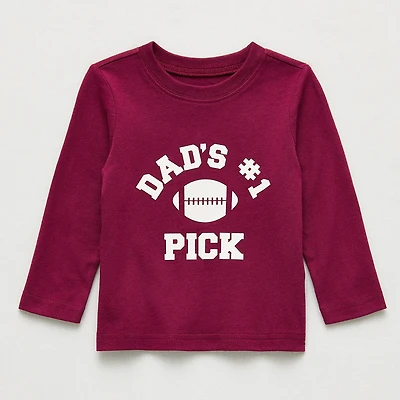 Okie Dokie Baby Boys Crew Neck Long Sleeve Regular Fit Graphic T-Shirt