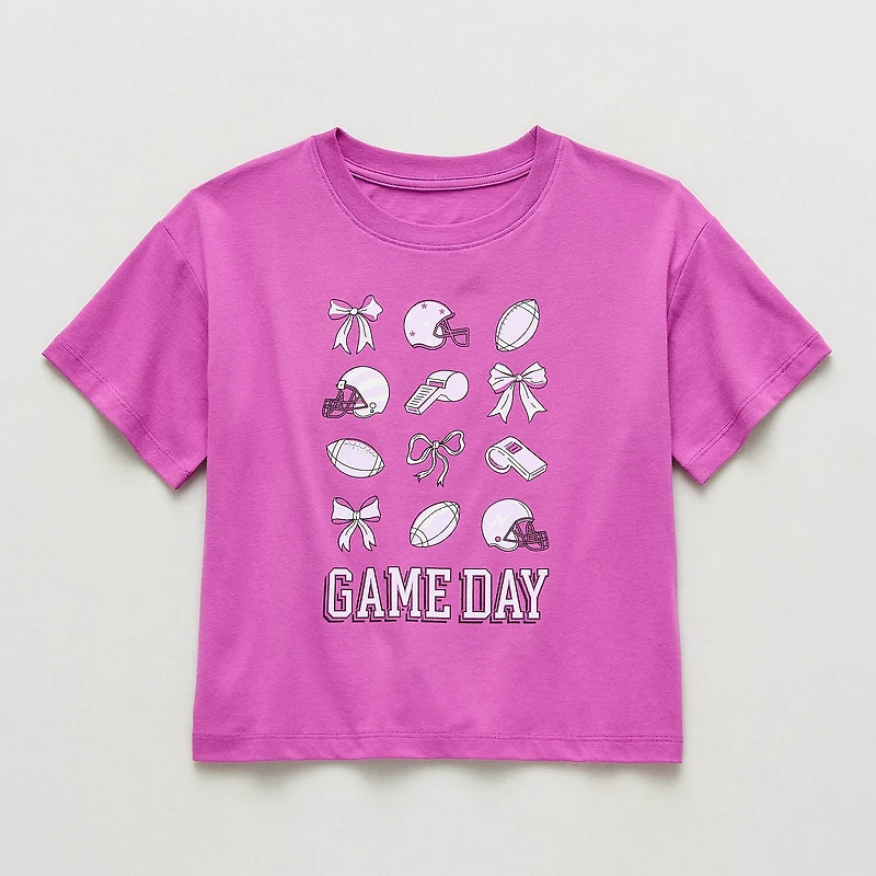 Xersion Little & Big Kid Girls Crew Neck Short Sleeve Regular Fit Graphic T-Shirt