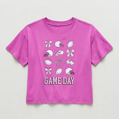 Xersion Little & Big Kid Girls Crew Neck Short Sleeve Regular Fit Graphic T-Shirt