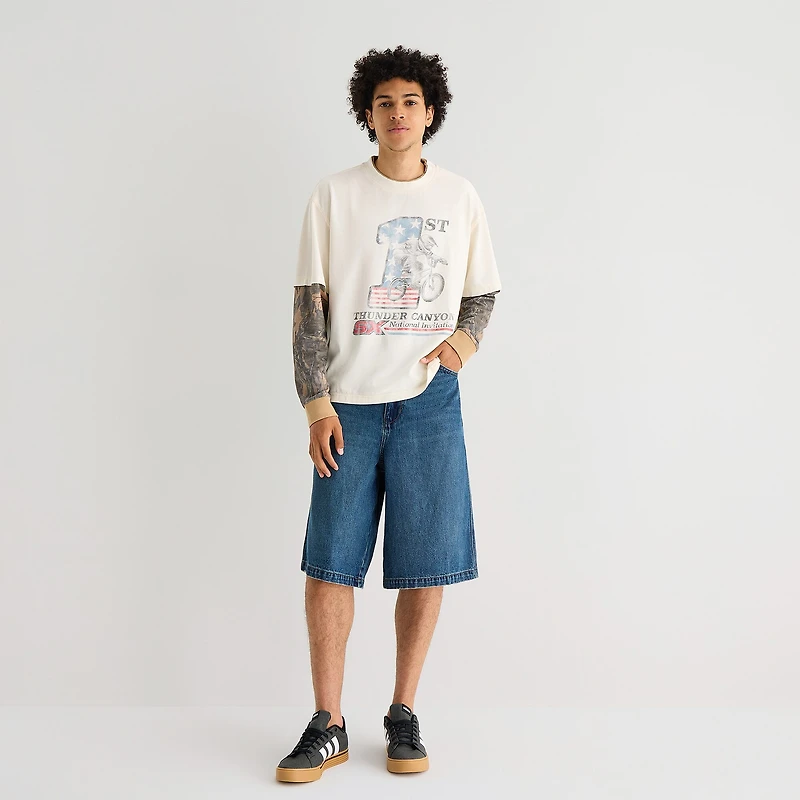 Arizona Mens Baggy Skater Fit 16" Denim Short