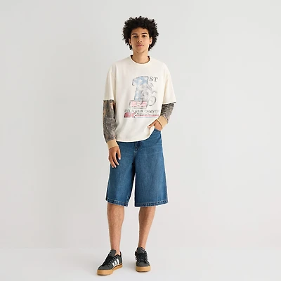 Arizona Mens Baggy Skater Fit 16" Denim Short