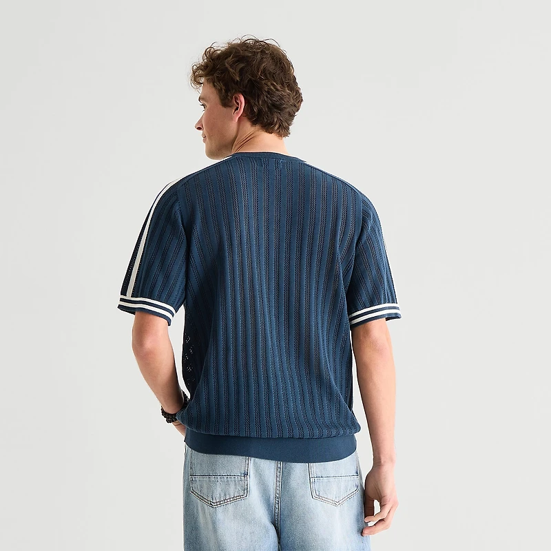 Arizona Mens V Neck Short Sleeve Pullover Sweater