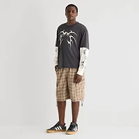 Arizona Mens Crew Neck Long Sleeve Twofer Graphic Shirt
