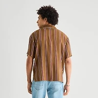 Arizona Mens Short Sleeve Boxy Fit Button-Down Shirt