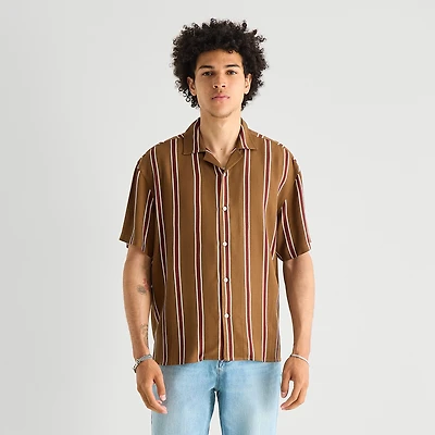 Arizona Mens Short Sleeve Regular Fit Button-Down Shirt