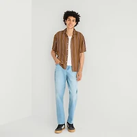 Arizona Mens Short Sleeve Boxy Fit Button-Down Shirt