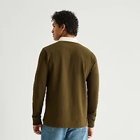 mutual weave Mens Regular Fit Long Sleeve Polo Shirt