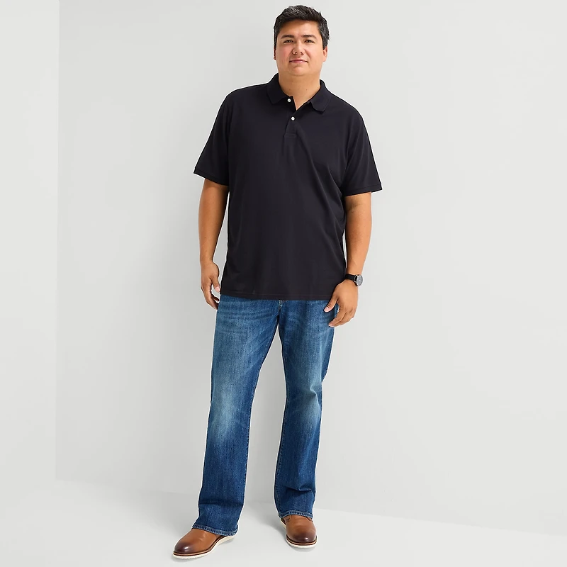 St. John's Bay Premium Stretch Big and Tall Mens Classic Fit Short Sleeve Polo Shirt
