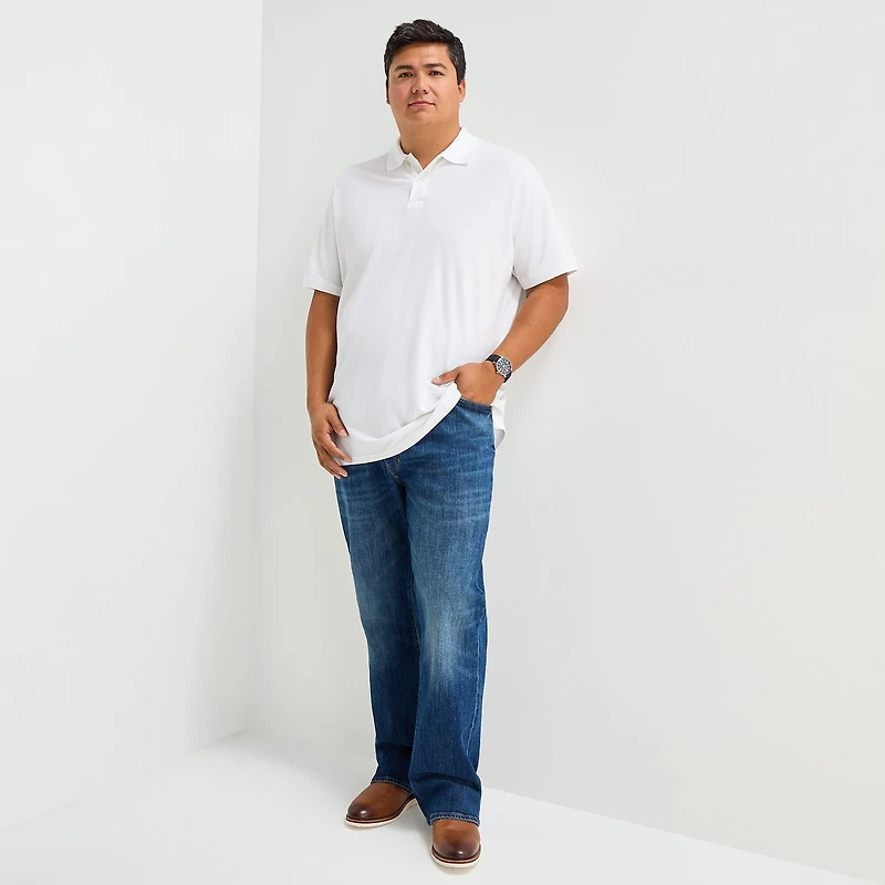 St. John's Bay Premium Stretch Big and Tall Mens Classic Fit Short Sleeve Polo Shirt