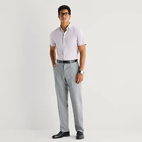 J. Ferrar Ultra Comfort Mens Short Sleeve Regular Fit Wrinkle Free Button-Down Shirt