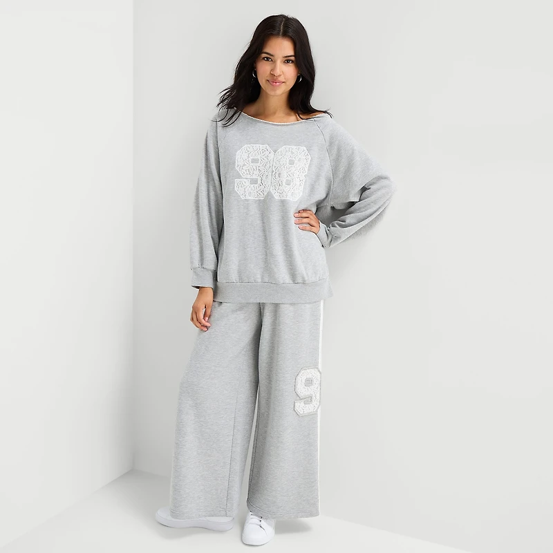 Arizona Womens Juniors Off The Shoulder Long Sleeve Sweatshirt