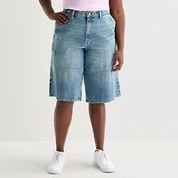 Arizona Womens 15" Low Rise Juniors Plus Denim Short