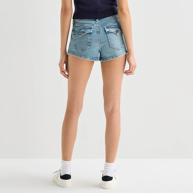 Arizona Womens 2 1/2" Mid Rise Juniors Denim Short