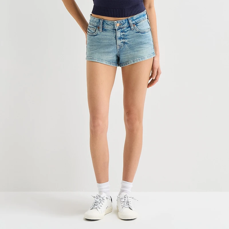 Arizona Womens 2 1/2" Mid Rise Juniors Denim Short