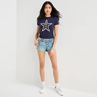 Arizona Womens 2 1/2" Mid Rise Juniors Denim Short