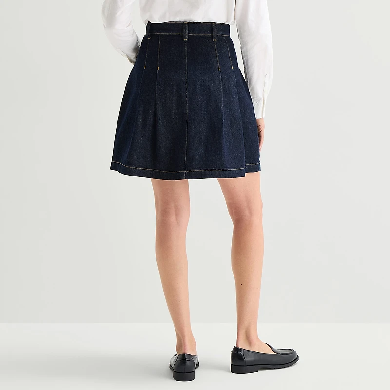 St. John's Bay Womens High Rise Midi Denim Skirt