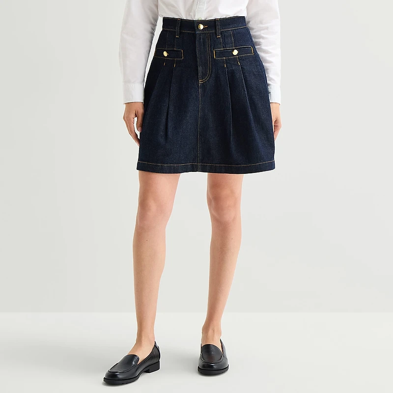 St. John's Bay Womens High Rise Midi Denim Skirt