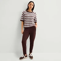 Stylus Womens Crew Neck Short Sleeve Pullover Sweater