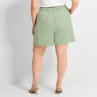 Ashley Graham Womens Plus Pull-On Short