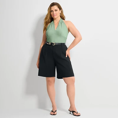 Ashley Graham Women's Plus Dressy Jort