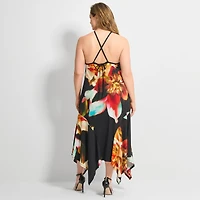 Ashley Graham Womens Keyhole Maxi Dress
