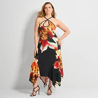 Ashley Graham Womens Keyhole Maxi Dress