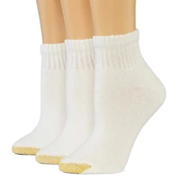 Gold Toe Ultra Tec Womens Multi-Pack 3 Pair Quarter Ankle Socks
