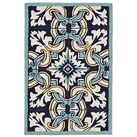 Liora Manne Ravella Floral Tile Floral Hand Tufted Indoor Outdoor Rectangular Accent Rug