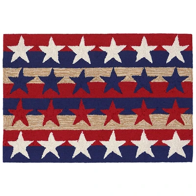 Liora Manne Frontporch Stars And Stripes Hand Tufted Indoor Outdoor Rectangular Accent Rug