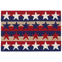 Liora Manne Frontporch Stars And Stripes Hand Tufted Indoor Outdoor Rectangular Accent Rug
