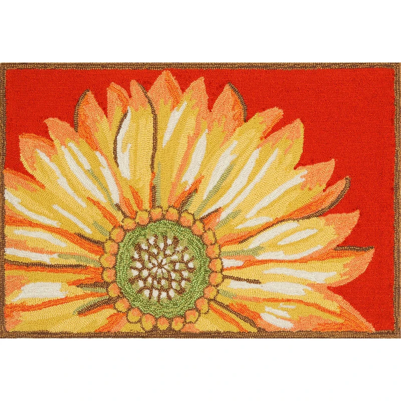 Liora Manne Frontporch Sunflower Floral Hand Tufted Indoor Outdoor Rectangular Accent Rug