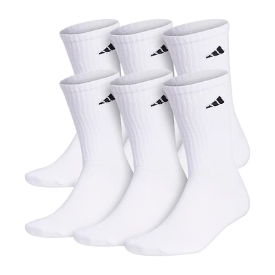 adidas Cushioned Mens 6 Pair Big and Tall Crew Socks