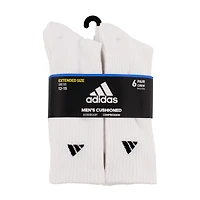 adidas Cushioned Mens 6 Pair Big and Tall Crew Socks