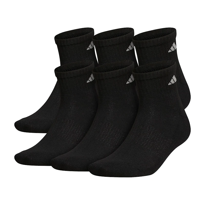 adidas Mens Multi-Pack 6 Pair Big and Tall Quarter Ankle Socks