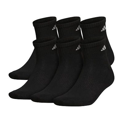 adidas Mens Multi-Pack 6 Pair Big and Tall Quarter Ankle Socks