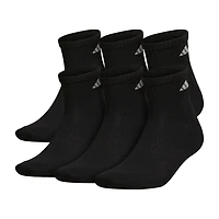 adidas Mens Multi-Pack 6 Pair Big and Tall Quarter Ankle Socks
