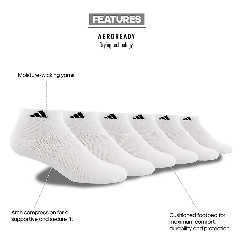 adidas Mens 6 Pair Low Cut Socks