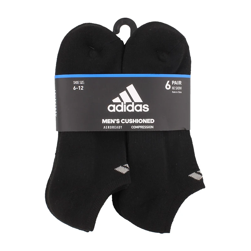 adidas Mens 6 Pair No Show Socks