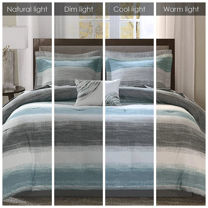 Madison Park Essentials Barret Complete Bedding Set with Cotton Sheets