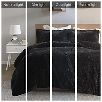 Intelligent Design Leena Shaggy Fur Duvet Cover Set